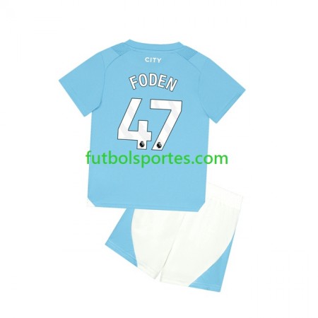 Camiseta Manchester City Phil Foden 47 Niño Primera Equipación 2023/2024